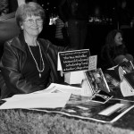 Nancy Ekman, overseer of the merch table
